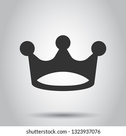Crown diadem vector icon in flat style. Royalty crown illustration on white background.