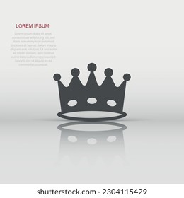 Icono vectorial del diadem de la corona en estilo plano. Ilustración de la corona de regalías sobre fondo blanco aislado. Rey, concepto de la realeza de la princesa.