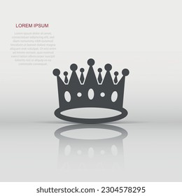 Icono vectorial del diadem de la corona en estilo plano. Ilustración de la corona de regalías sobre fondo blanco aislado. Rey, concepto de la realeza de la princesa.