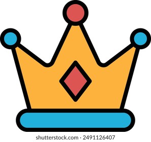 A crown with a diamond in the middle. The crown is black and white. The crown is a symbol of royalty and power