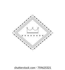 crown in diamond shape emblem icon image 