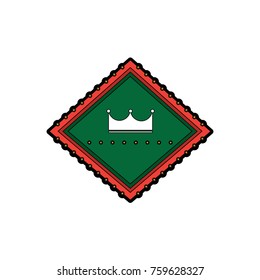 crown in diamond shape emblem icon image 