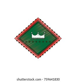 crown in diamond shape emblem icon image 