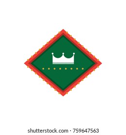 crown in diamond shape emblem icon image 