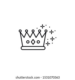 Crown, diamonds icon. Element of Party icon. Thin line icon