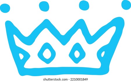Crown doodle drawing. Hand drawn royal symbol