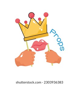 Crown doodle filled vector outline Sticker. EPS 10 file