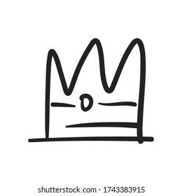 Crown doodle. Hand drawn king, queen, prince or princess royal symbol.