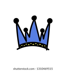 crown doodle hand drawn vector