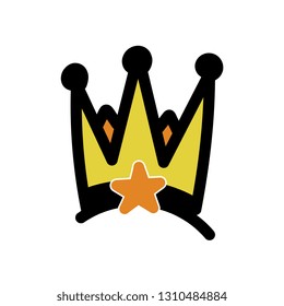 crown doodle hand drawn. Vector illustration. cartoon design