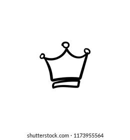 crown doodle icon vector 