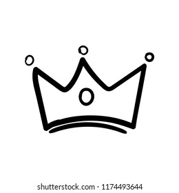 crown doodle icon vector