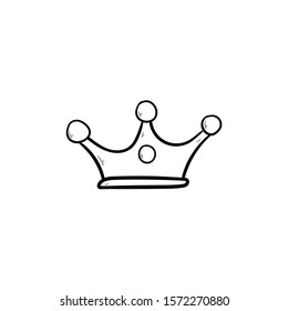 crown doodle icon vector hand drawing 