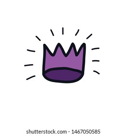 crown doodle icon, vector illustration