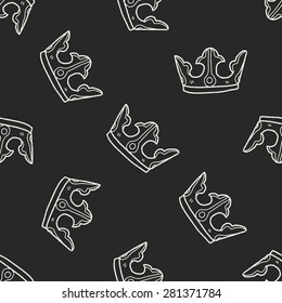 crown doodle seamless pattern background