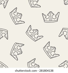 crown doodle seamless pattern background