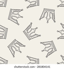 crown doodle seamless pattern background