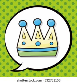 crown doodle, speech bubble