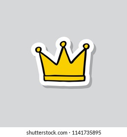 Crown Doodle Sticker Icon