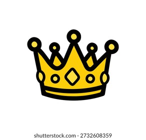 Crown Doodle Vektor, Crown Cartoon Vektorgrafik, Gold Tiara Cartoon Vektor, Gold Crown Doodle Bild.