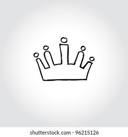 crown doodle vector good for kids