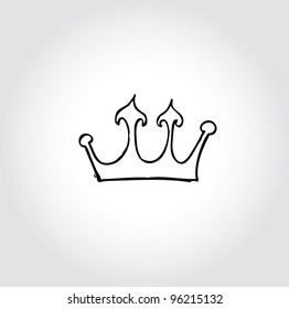 crown doodle vector good for kids