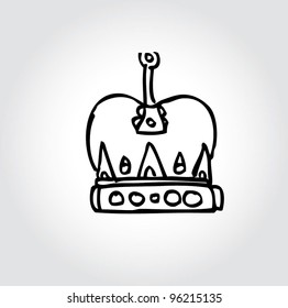 crown doodle vector good for kids