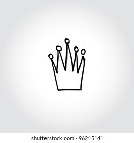 crown doodle vector good for kids