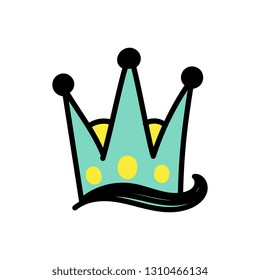 crown doodle vector hand drawn