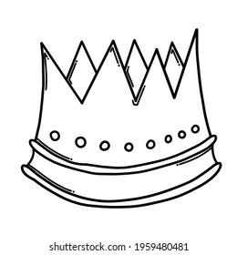 Crown Doodle vector icon. Drawing sketch illustration hand drawn cartoon line.