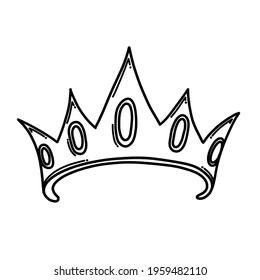 Crown Doodle vector icon. Drawing sketch illustration hand drawn cartoon line.