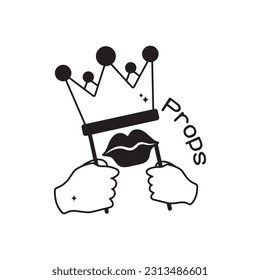 Esbozo del vector del doodle de la corona Sticker. archivo EPS 10