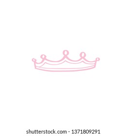 Crown doodle vector symbol.