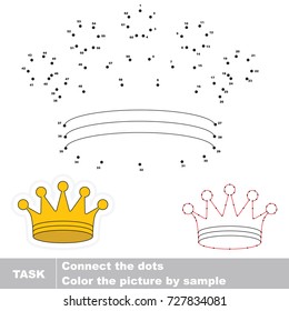 Crown. Dot to dot educational game for kids.
