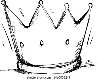 Dibujo de la corona, ilustración, vector sobre fondo blanco.