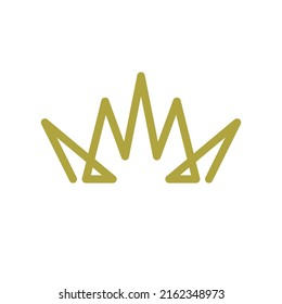 Crown drawn in one continuous line. Vector contour minimal illustration. King, Queen symbol