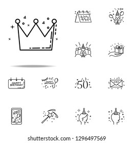 crown dusk style icon. Birthday icons universal set for web and mobile