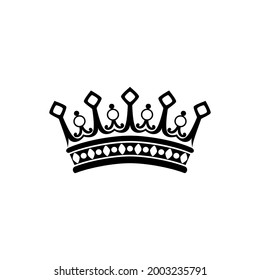Crown of earl vector illustration. Black isolated silhouette on white background