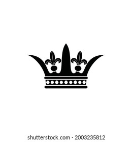 Crown of earl vector illustration. Black isolated silhouette on white background