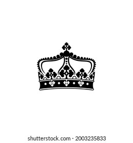 Crown of earl vector illustration. Black isolated silhouette on white background