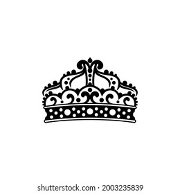 Crown of earl vector illustration. Black isolated silhouette on white background