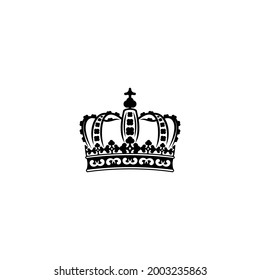 Crown of earl vector illustration. Black isolated silhouette on white background