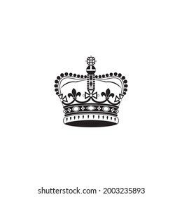 Crown of earl vector illustration. Black isolated silhouette on white background