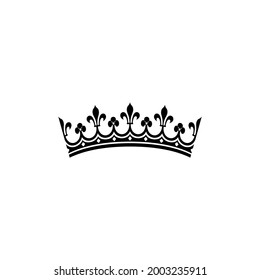 Crown of earl vector illustration. Black isolated silhouette on white background