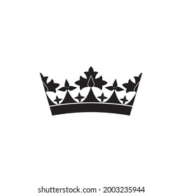 Crown of earl vector illustration. Black isolated silhouette on white background
