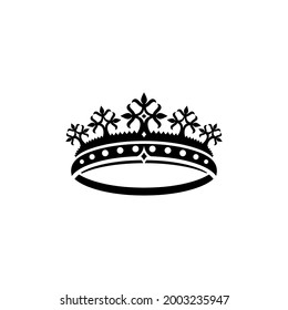 Corona de la ilustración del vector de la tierra. Silueta negra aislada sobre fondo blanco