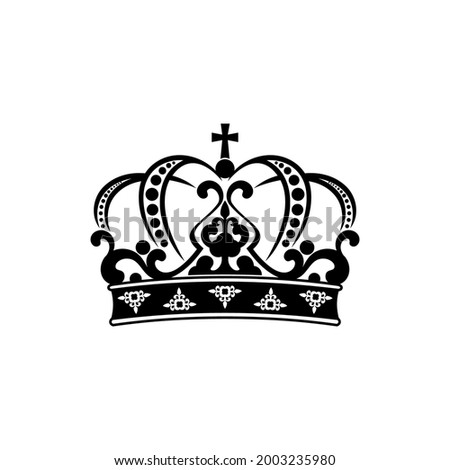 Crown of earl vector illustration. Black isolated silhouette on white background