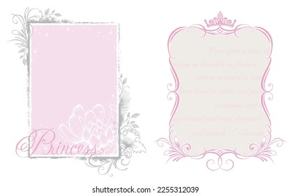 Kronen- und Eleganz-Rahmen-Illustration mit Princess-Design