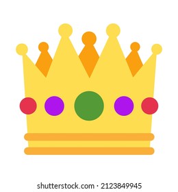 Crown emoji icon isolated vector illustration on white background