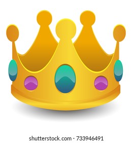 Crown Emoji Icon Object Symbol Gradient Vector Art Design Cartoon Isolated Background